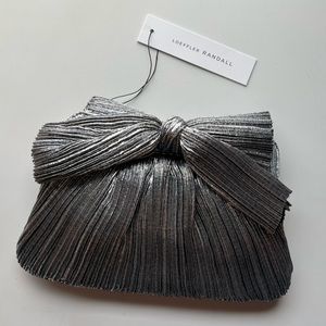 Loeffler Randall Silver Clutch with Bow